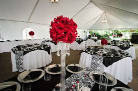 Black White Red Damask Wedding Party Ideas Photo 4 Of 13 Red Wedding Decorations Damask Wedding Decor White Wedding Decorations