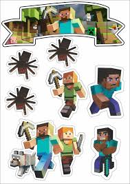 Minecraft Party Free Printable Cake Toppers Oh My Fiesta For Geeks Minecraft Party Minecraft Party Printables Minecraft Printables Free