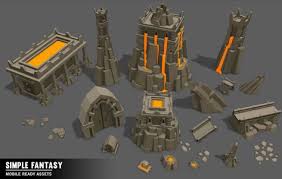 Simple Fantasy Cartoon Assets 3d Model Game Art Environment Science Fiction Art Retro Low Poly Models