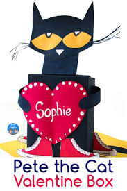 How To Make A Pete The Cat Inspired Valentine Box In 2020 Valentine Box Pete The Cat Cat Valentine