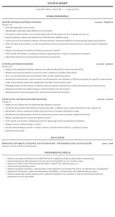 controls systems engineer resume sample
