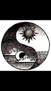 Ying Yang Sun And Moon Day And Night Black And White Cool Drawings Pencil Drawings Of Nature Drawings Even though each building is clearly outlined in black, the yellow and white of the stars and the moon stand out against the sky, drawing the eyes to the sky. ying yang sun and moon day and night