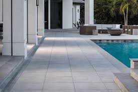 Follow the concrete's slope when installing the pavers and make sure the edge that drains water stays low and permeable. Outdoor Porcelain Pavers Cost Benefits How To Install