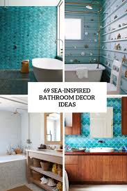 Pebble tile in the shower creates a beachy effect in this small white bathroom by cynthia hayes, an interior designer based in providence, rhode island. 69 Sea Inspired Bathroom Decor Ideas Digsdigs