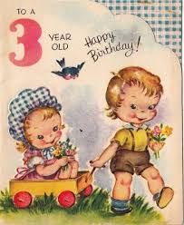 Happy Birthday Wishes For 3 Year Old Daughter Vintage Greeting Card Children Boy Girl Age 3 Three Year Old L975 Vintage Greeting Cards Vintage Birthday Cards Kids Birthday Cards