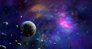Space Scene Colorful Nebula With Planet And Asteroids Nebula Stock Images Free Scene