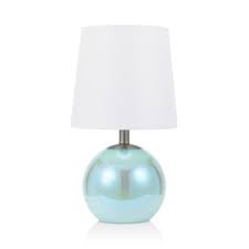 Cresswell Iridescent Glass Table Lamp With Nightlight In 2020 Glass Table Lamp Glass Table Iridescent Glass