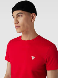 Guess T-shirt met logodetail, model 'JOE' in rood online kopen