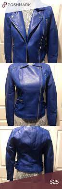 Faux Leather Royal Blue Biker Jacket New Faux Leather Royal Blue Biker Jacket Brand New With Tags Size S Beautiful Royal Blu Jackets Biker Jacket Royal Blue