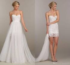 Two Piece Short Beach Wedding Dress In 2020 Lace Sweetheart Wedding Dress Convertible Wedding Dresses Short Wedding Dress Beach