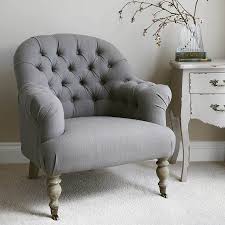 Linen Button Back Armchair Grey Or Natural Grey Armchair Beautiful Armchairs Occasional Chairs