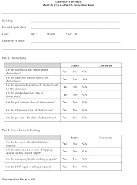 Free fire sprinkler inspection form download: Monthly Fire And Safety Inspection Form Download Printable Pdf Templateroller