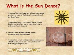 The sun dance is a ceremony practiced by some native americans and indigenous peoples in canada, primarily those of the plains cultures. Student Work Sample Native American Sun Dance