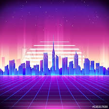 Maybe you would like to learn more about one of these? 80s Retro Sci Fi Background With Neon City Vector Retro Futuristic Synth Retro Wave Illustration In 1980s Post Sci Fi Background Retro Waves Wave Illustration