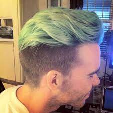 Mint Haircolor Men S Hair Undercut Mens Hair Colour Green Hair Men Men Hair Color