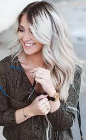 Grey Bleach Blonde Medium Length Hair With Dark Roots Google Search Blonde Hair With Roots Hair Styles Platinum Blonde Hair