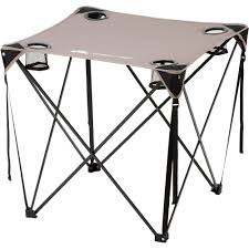 Ozark Trail Quad Folding Table With Cup Holders Grey Walmart Com In 2020 Camping Table Folding Camping Table Ozark Trail