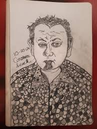 Thomas Kinkade's mug shot sketch by lamblyn