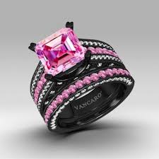 Black And Pink Wedding Ring Pin On Jewelry