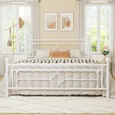 Allewie King Size Metal Bed Frame With