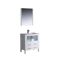 Kokols clear vessel sink pedestal shelf bathroom vanity & marketplace (500+) only. Fresca Torino 30 In Vanity In White With Ceramic Vanity Top In White With White Basin And Mirror Fvn6230wh Uns The Home Depot