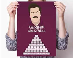 ron swanson pyramid of greatness poster print art parks