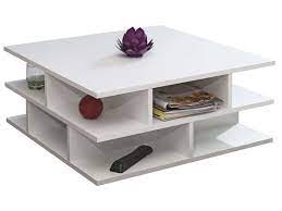 table basse carree 70 cm multi coloris blanc conforama