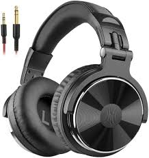 Black wired over-ear headphones with coil cable
