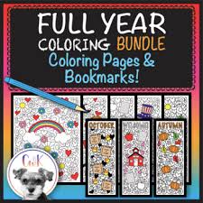 I'm sharing a set of free coloring bookmarks today that would be perfect for all of your summer reading! A Full Year Coloring Pages Bookmarks Bundle By Color With Kona