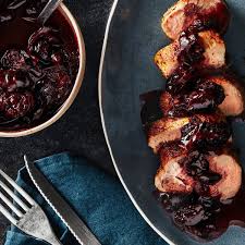 Spiced Pork Tenderloin With Cherry Thyme Pan Sauce Recipe Tenderloin Recipes Recipes Pork Recipes
