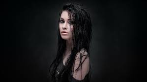If your hair is naturally dark or black, then your dark brown eyes may be well complemented here (yes, surprisingly!). Hd Wallpaper Airbrushed Black Hair Brown Eyes Dark Hair Natalie Schonberger Wallpaper Flare