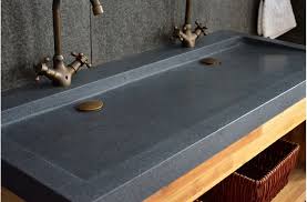 Double Vasques En Pierre Yate A Poser 120x50 Granit Haut De Gamme Salle De Bains Haut De Gamme Salle De Bain En Beton Salle De Bain Extraordinaire
