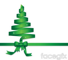 Green Ribbon Christmas Tree Vector Christmas Tree Clipart Green Ribbon Christmas Graphics