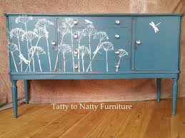 Vintage Sideboard Cabinet Hand Painted Shabby Chic Teal Blue Decoupage Dragonfly Painting Furniture Diy Hand Painted Furniture Furniture Diy