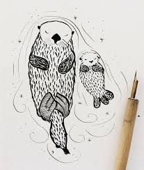 Otters Drawing Otters Drawing Otter Zeichnen Loutres Dessin Nutrias De Dibujo Otters Cute Otters Drawing In 2020 Otter Art Otter Illustration Otter Tattoo
