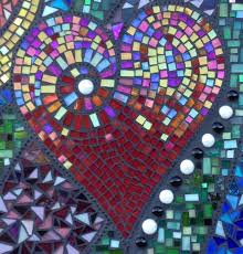 Heart Iridescent Red Stained Glass Mosaic Tiles Mosaic Crafts Mosaic Art Stained Glass Mosaic Tile
