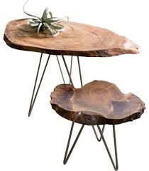 Mid Century Modern French Styled Hairpin Side Tables Coffee Table Wood Live Edge Coffee Table Coffee Table