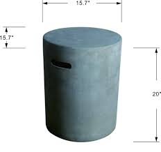 Not for use on finished floor. Modeno Elementi Black Propane Tank Cover Fire Pit Accessories Round 20 Inches Concrete Outdoor Side Table Fits Standard 20 Pound Propane Tank Hideaway Table Outdoor Heating Patio Lawn Garden Rayvoltbike Com