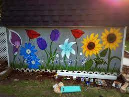 How To Paint Flowers 35 Ways Even Beginners Can Do These Garden Wall Art Flower Mural Fence Art