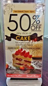 Cake and me comes with coffee or tea. Secret Recipe City Square Johor Bahru Spring Tomorrow