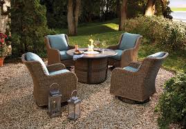 Handwoven and weather resistant wicker arundel chairs can stack for tidy storage revert the fire pit to a regular table with the convenient stone lid supplied the fire bowl itself is made of stainless steel, and a second bowl is included for chilling your. Homestead 5 Pc Firepit Set Outdoor Patio Designs Outdoor Furniture Sets Backyard Patio