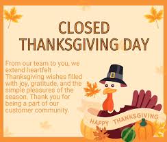 Happy Thanksgiving! We are...