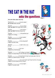 The cat in the hat quiz. Question Words Key B W Cat In The Hat Theme English Esl Worksheets For Distance Learning And Physical Classrooms