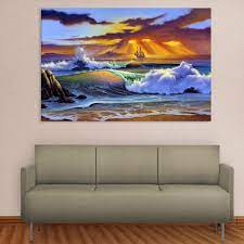 Create a wall collage that showcases artwork you love. Canvas Painting Beautiful Nature Modern Art Wall Painting For Living Room Bedroom Office Hotels Drawing Room 91cm X 61cm Inephos
