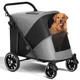 ZOOLIKE XL Double Dog Stroller, Foldable 4-Wheel Pet Carriage ...