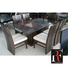 *table has openable, closable feature. Riya Sofa Wooden Glass Dining Table Set 6 Chair 1 Table Rs 35000 Set Id 12368875848
