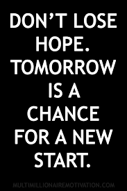 Don T Lose Hope Tomorrow Is A Chance For A New Start Hope Quotes Life Inspiring Quotes About Life Black And White Quotes Inspirational
