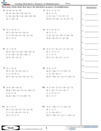 Properties Worksheets Finding Distributive Property Of Multiplicat Properties Of Multiplication Distributive Property Distributive Property Of Multiplication