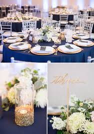 White Gold And Navy Glam Wedding Navy Blue And Gold Wedding Gold Wedding Colors Gold Wedding Centerpieces