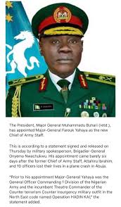 Yahaya was also the commander of 4 brigade headquarters of the nigerian army. Bor4ojcpv71yum